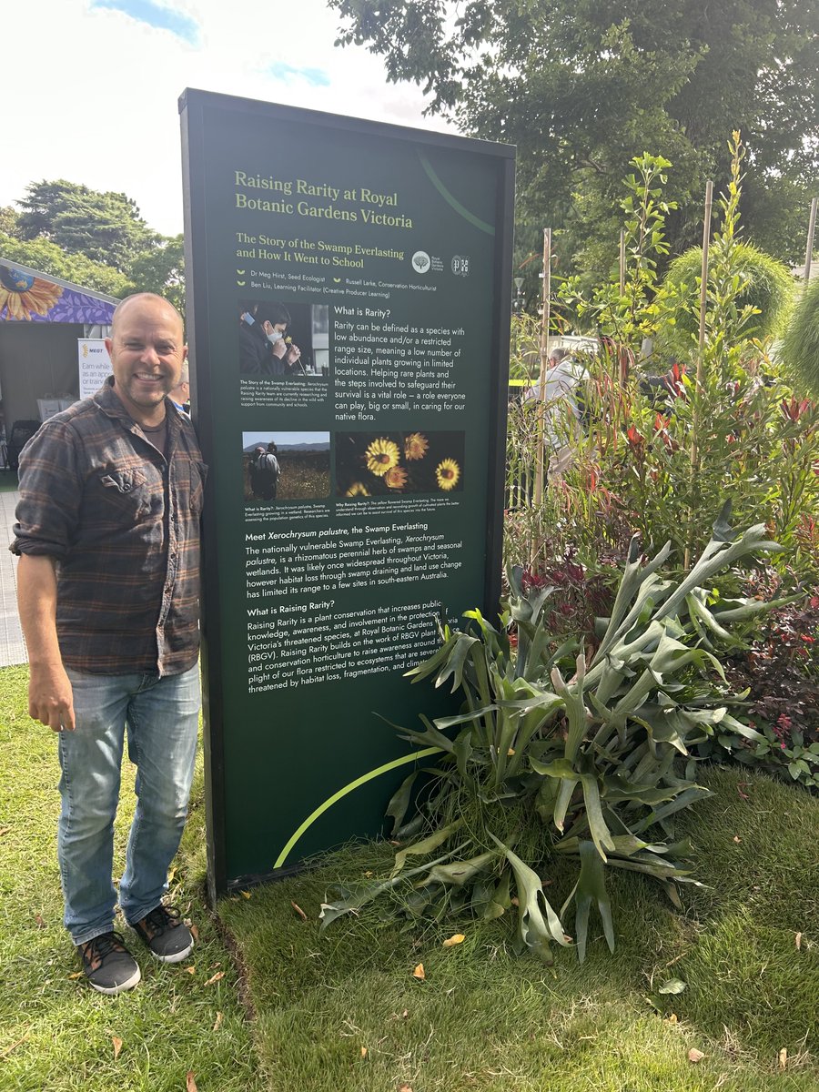 meghirst's tweet photo. Melbourne International Flower &amp; Garden Show is Raising a little Rarity. Thank you @jacsemmler for bringing our story to life! So proud of my @RBG_Victoria Cranbourne colleagues and @RussellLarke. Our first Raising Rarity outreach program! We can all raise rarity.. really! https://t.co/OVIOhHzbZ3