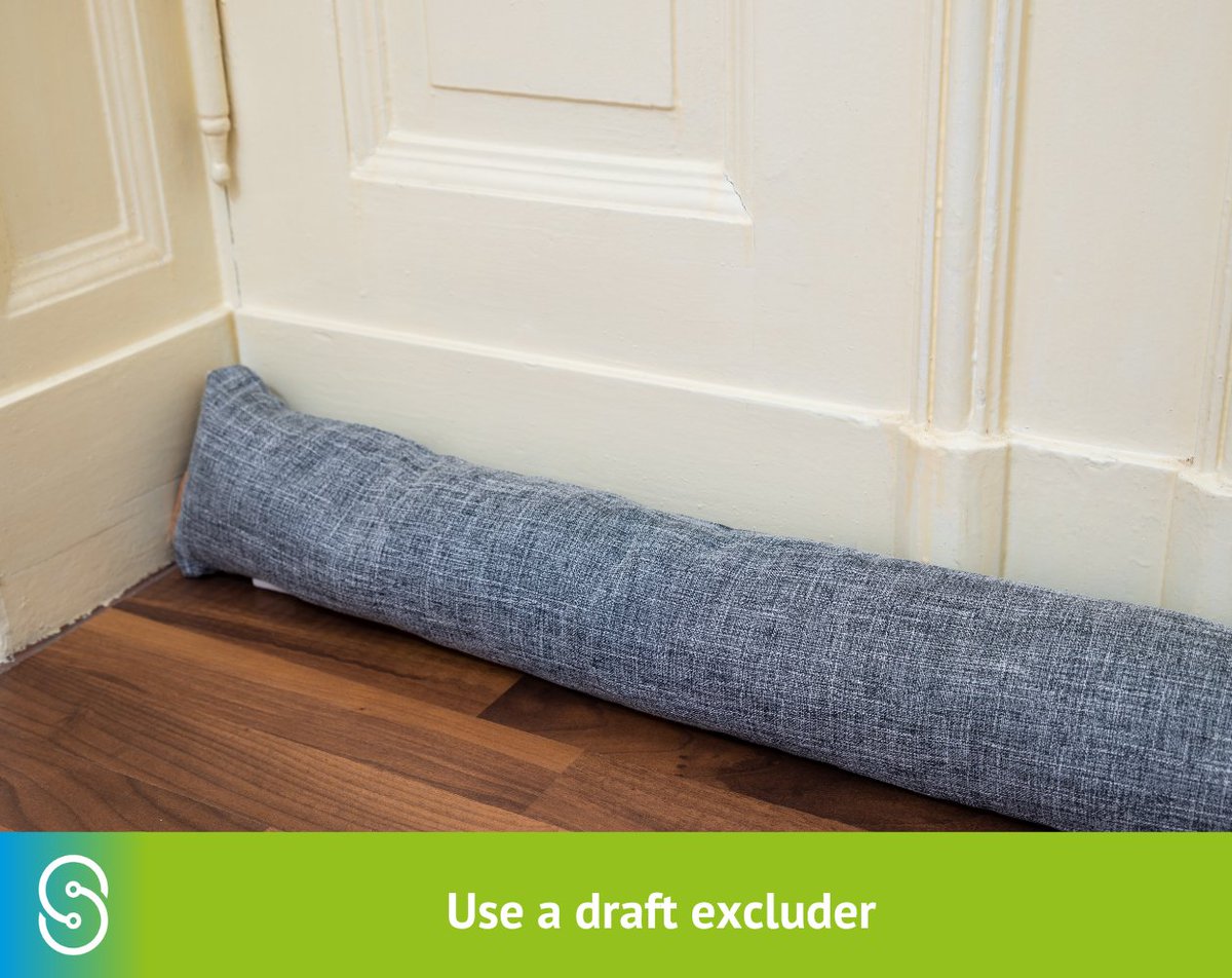 If there’s a gap at the bottom of your door, block it with a draught excluder – you can make one stuffed with used plastic bags or bits of spare material. 

Also, heavy curtains can make a real difference in how much heat is lost to windows.

#energysaving #energysavingtips