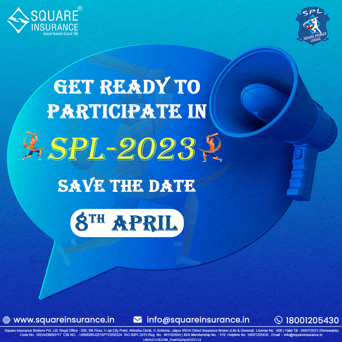 sibpl_gic's tweet photo. Get Ready to Participate in SPL-2023
Save the Date 8th April. 
#Squareinsurance #squareinsurance_team #spl #cricket #ipl2023 #teams #AprilMay #crickettournament #PLAYERS https://t.co/iaj8X8Qee9