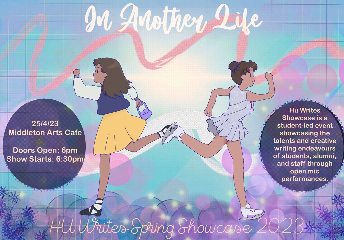🔥 NEW! 😍

The Spring HU Writes showcase is here! 🌸

Sign up now: bit.ly/3M75NCK

📆 25th April 2023
⏲ 6:30pm
📍 Middleton Hall Arts Cafe (&amp; Online)