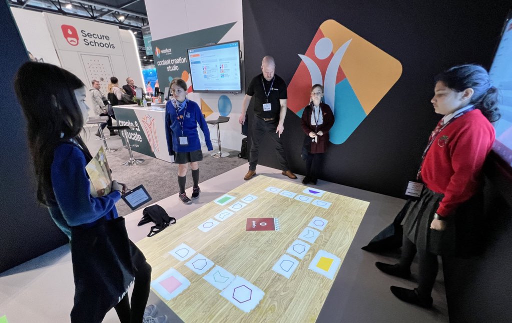 🏆 #KidsJudgeBett at #Bett2023

Another stop on out tour of shortlisted companies &amp; products. This time it’s <a href="/wizefloor/">WizeFloor - Interactive Floor</a>. Our judges from <a href="/CCJacademy/">Cheam Common Junior</a>, <a href="/CFPSchool/">Cheam Fields Primary</a>, <a href="/ShawleyPrimary/">Shawley Community Primary Academy</a> &amp; <a href="/WestAshtead/">West Ashtead Primary</a> enjoyed some exciting play-based learning. #wizeup