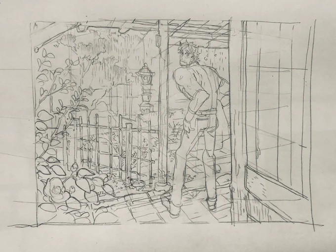 遣らずの雨的なじいじ落書き 