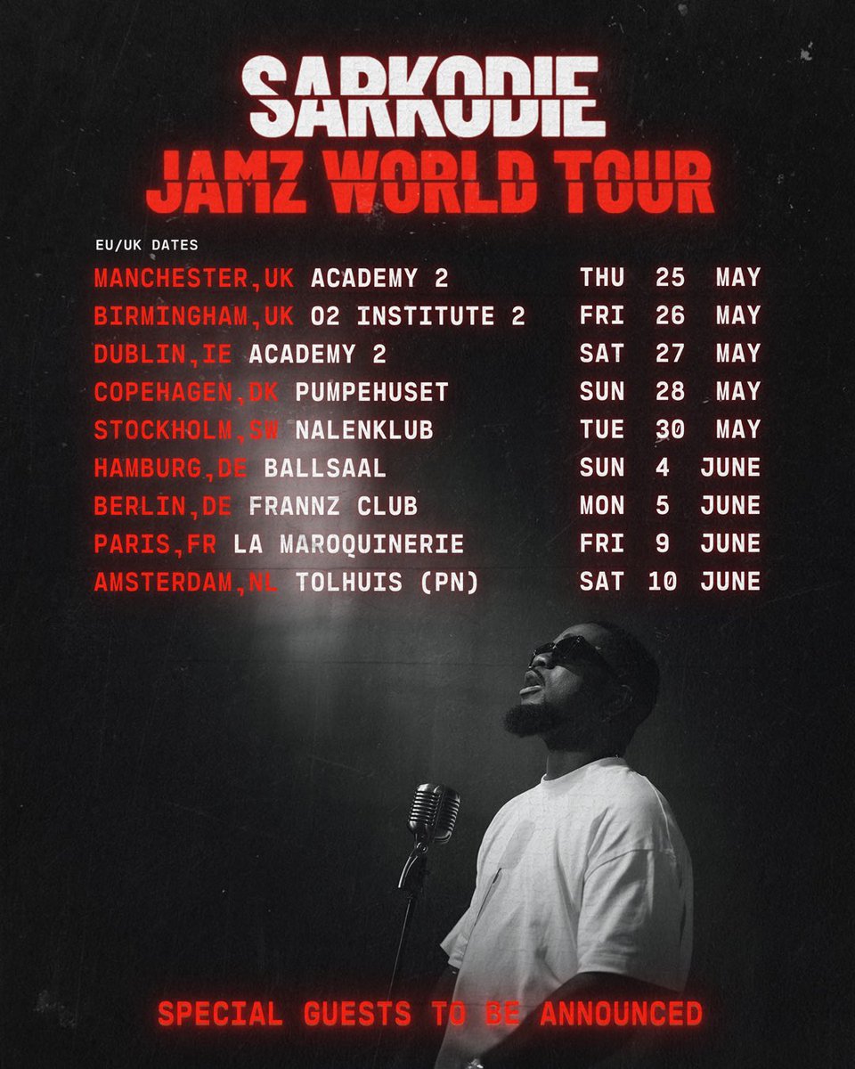 #JamzWorldTour tickets out 5th April ( Monday )