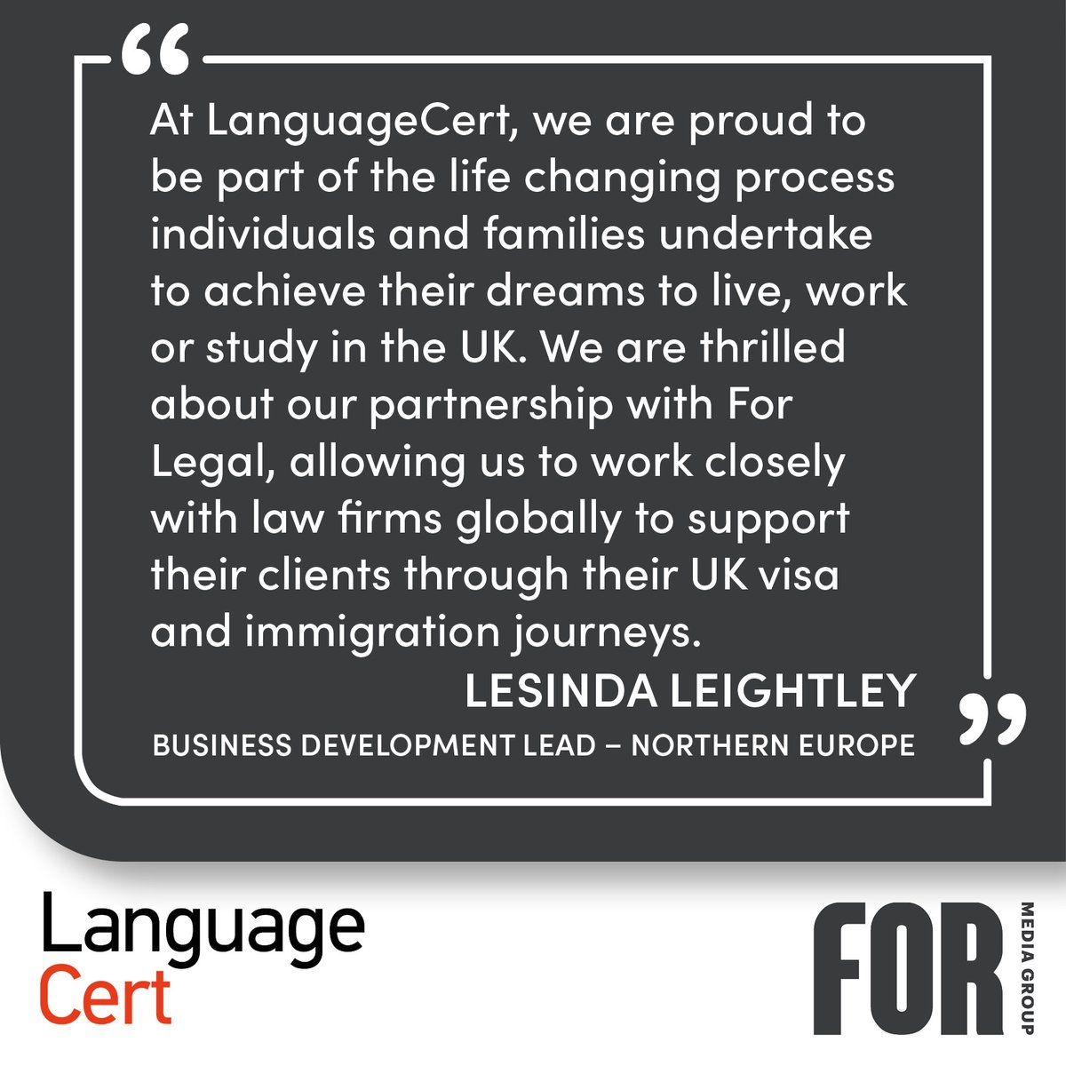 For Legal are committed to bringing value through partnerships. Meet the <a href="/LanguageCertorg/">LANGUAGECERT</a> team at our London and Birmingham Immigration events on the 26th April, and 9th May. #LearningWithoutLimits #Immigration #Exams #Education #Legal
