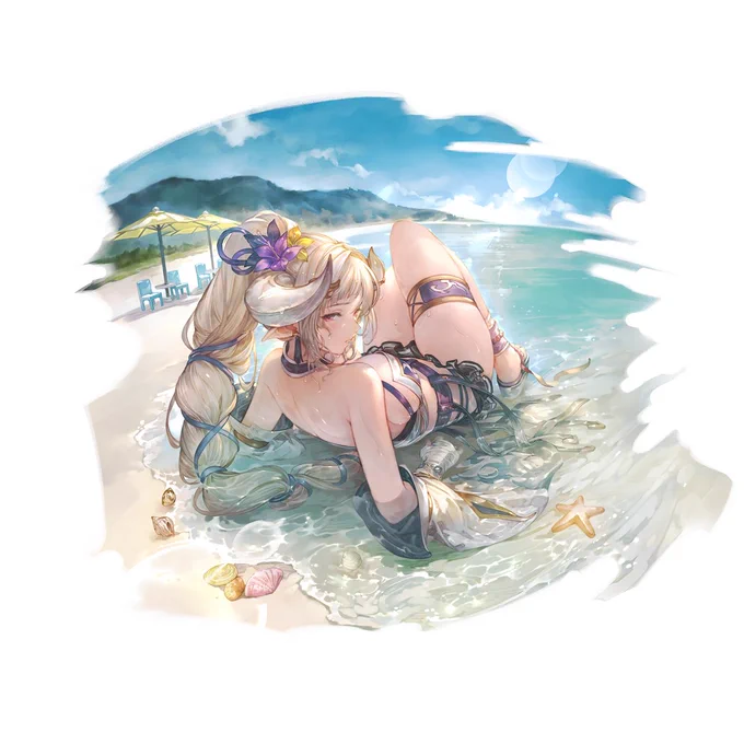 水着アズサ解放イラスト高画質ver 
