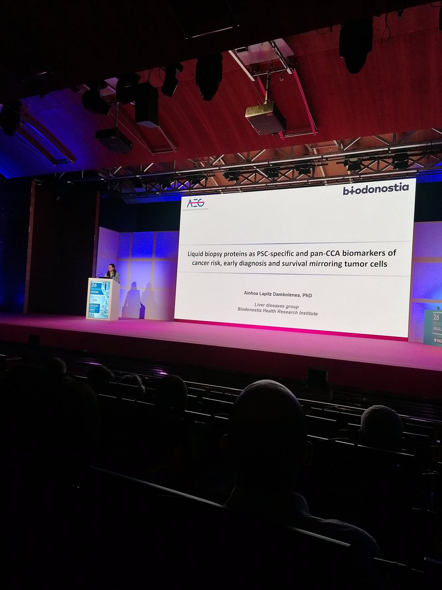 🌟 Excelente presentación por Ainhoa Lapitz en la sesión plenaria de la Asociación Española de Gastroenterologia.
Biomarcadores para el diagnóstico precoz del colangiocarcinoma