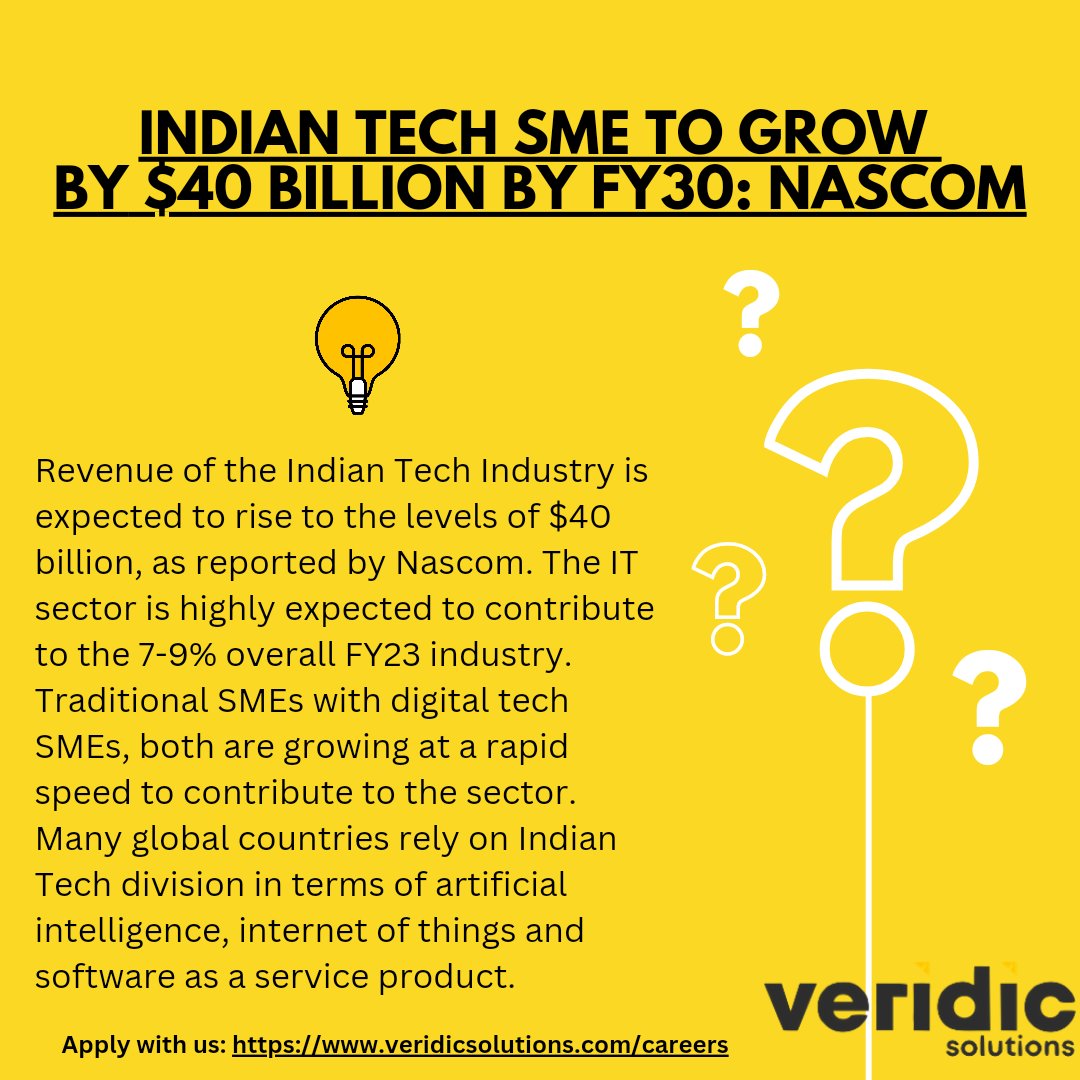 Have you read the recent trending news about the Indian IT industry?
Nascom has suggested the Indian IT industry will increase by $40 billion through various traditional SMEs and digital tech SMEs. The Indian IT industry is rising by massive numbers.
#job #jobsearching
#JobAlert