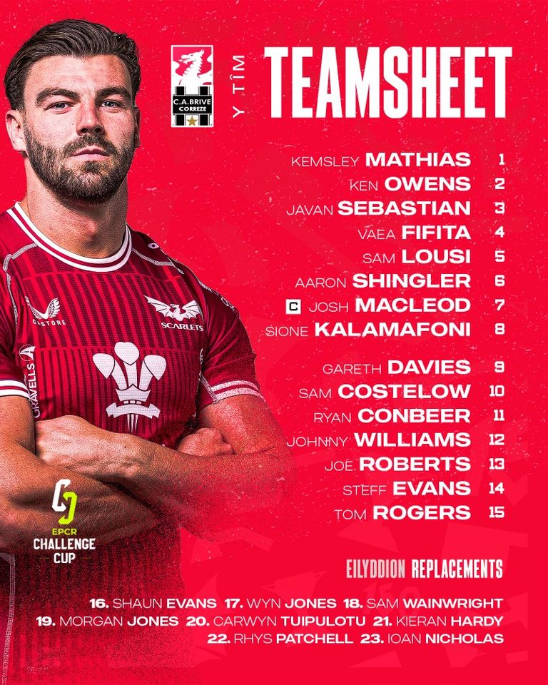RhylRugbyClub's tweet photo. Good to see Sam Wynn Wainwright on the bench for the Scarlets tonight vs Brive in the EPCR Challenge Cup (live on S4C - 8pm kickoff) and Patrick Nelson &amp; Osian Burt on the bench for RGC down at Aberavon tomorrow in the Indigo Premiership. Go well boys! https://t.co/yqiZgMuzfT