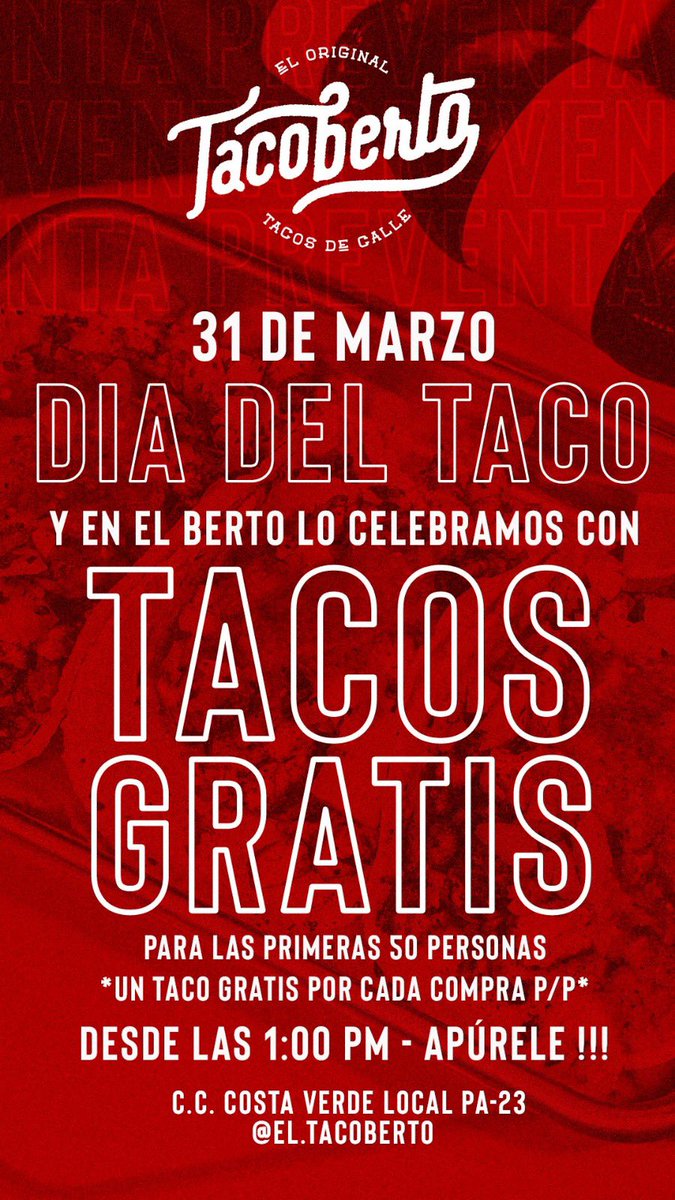 Feliz día del Taco 🌮🔥