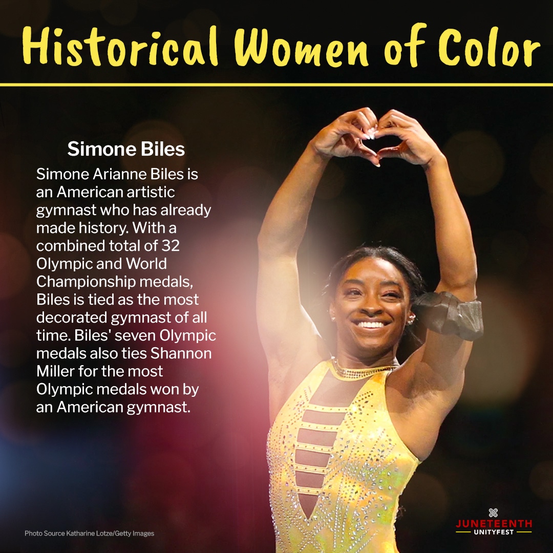 JuneteenthUnity's tweet image. Simone Biles #HistoricalWomenOfColor