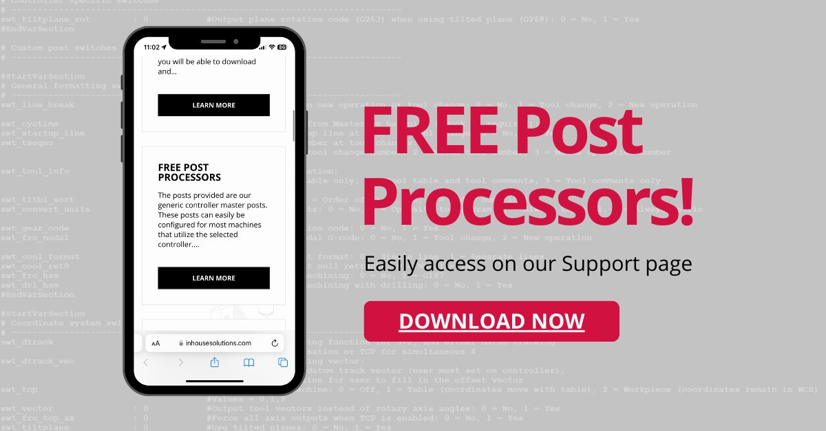 ✨We have exciting news....✨

We are now offering our generic controller master posts for FREE! (Yes, you heard that right!)🤩

Fanuc and Haas mill post included in this initial release, but check back often for more to come.

Access the download here: ow.ly/m0ta50NtU5T