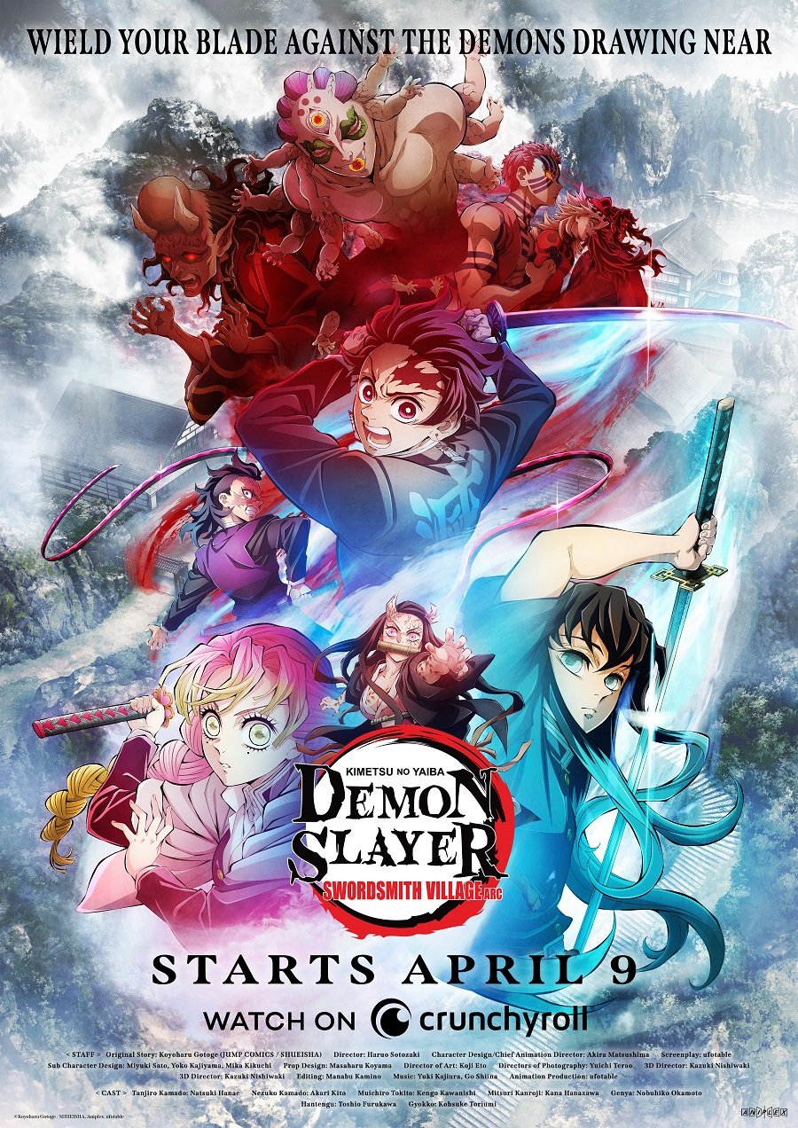 ANIME-se on X: 🚨Crunchyroll anuncia transmissão e dublagem de Demon Slayer:  Kimetsu no Yaiba Swordsmith Village! Terceira temporada estreia em 9 de  abril!  / X