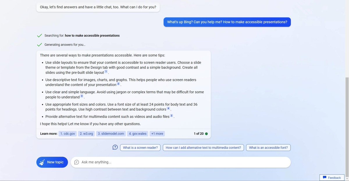 vifirsanova's tweet image. Google Bard vs ChatGPT vs Bing Chat

I prefer Google Bard. The interface is lighter, the output is more concise and informative, and I love how the model highlights the text in bold and provides drafts along with the final results

#ConvAI