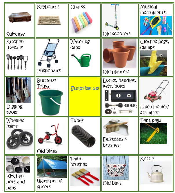 WGPStweets's tweet photo. Why not take part in our OPAL play class bingo?
Send in unwanted items to become our school treasure! See our Bingo board for ideas https://t.co/58zuGvhS4A