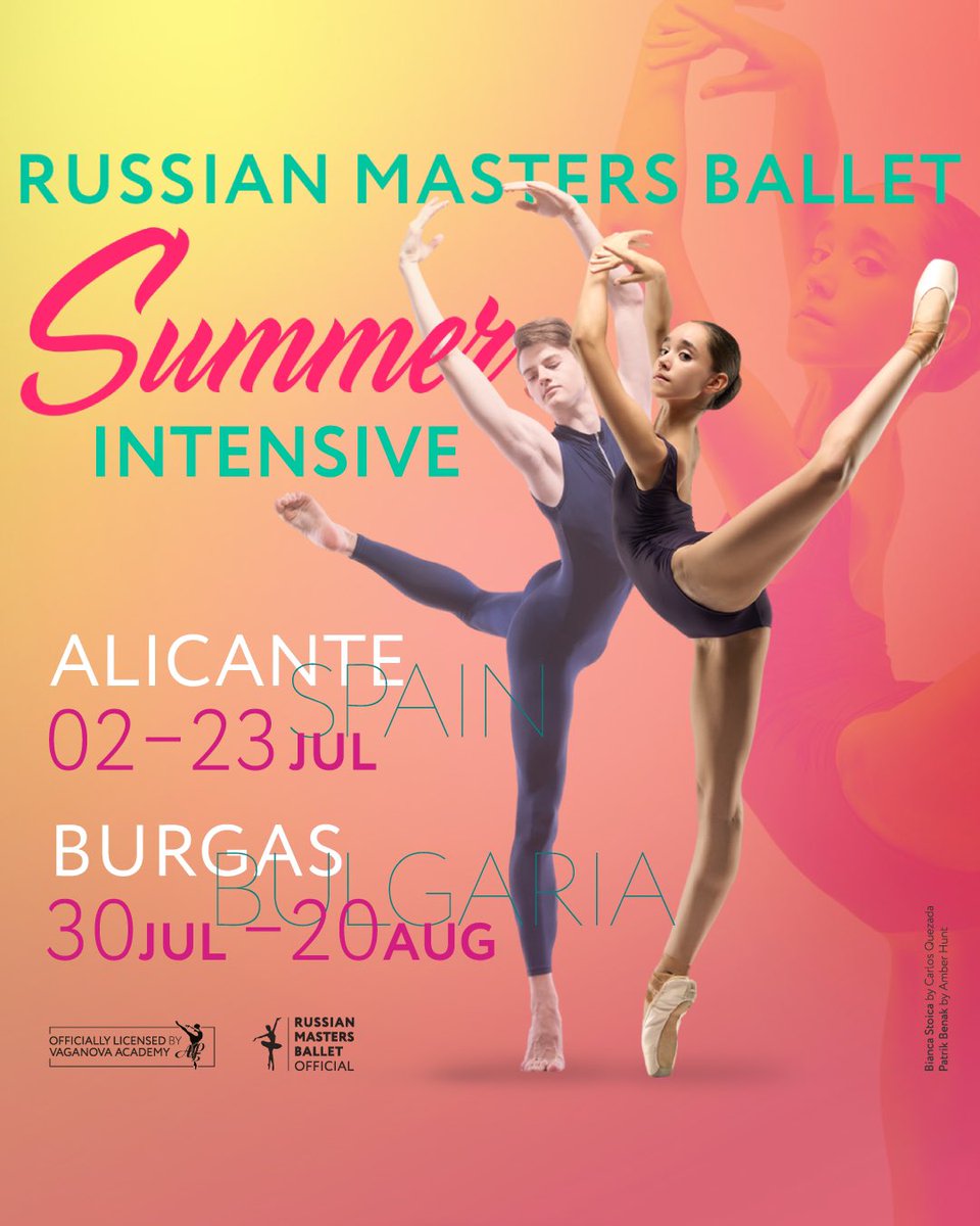 BalletCamp's tweet image. Two beautiful directions to spend your Summer time ☀️

⚡️Burgas is the second largest city on the Bulgarian Black Sea Coast.
30 July - 20 August.
⚡️Alicante is a city and municipality in the Valencian Community, Spain.
30 July - 20 August.

russianmastersballet.com