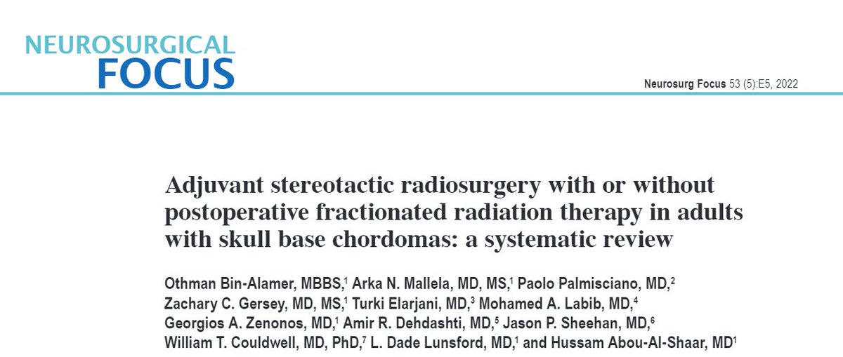 Journal of Neurosurgery on Twitter "NeurosurgicalFocus Adjuvant
