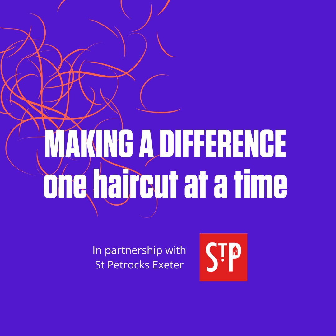 We're excited to announce our new partnership with <a href="/StPetrocks/">St Petrock's</a> in Exeter! Together with the help of our amazing team, we'll be providing free haircuts to those most vulnerable in our community. Making a difference in our community, one haircut at a time. #haircutsforacause