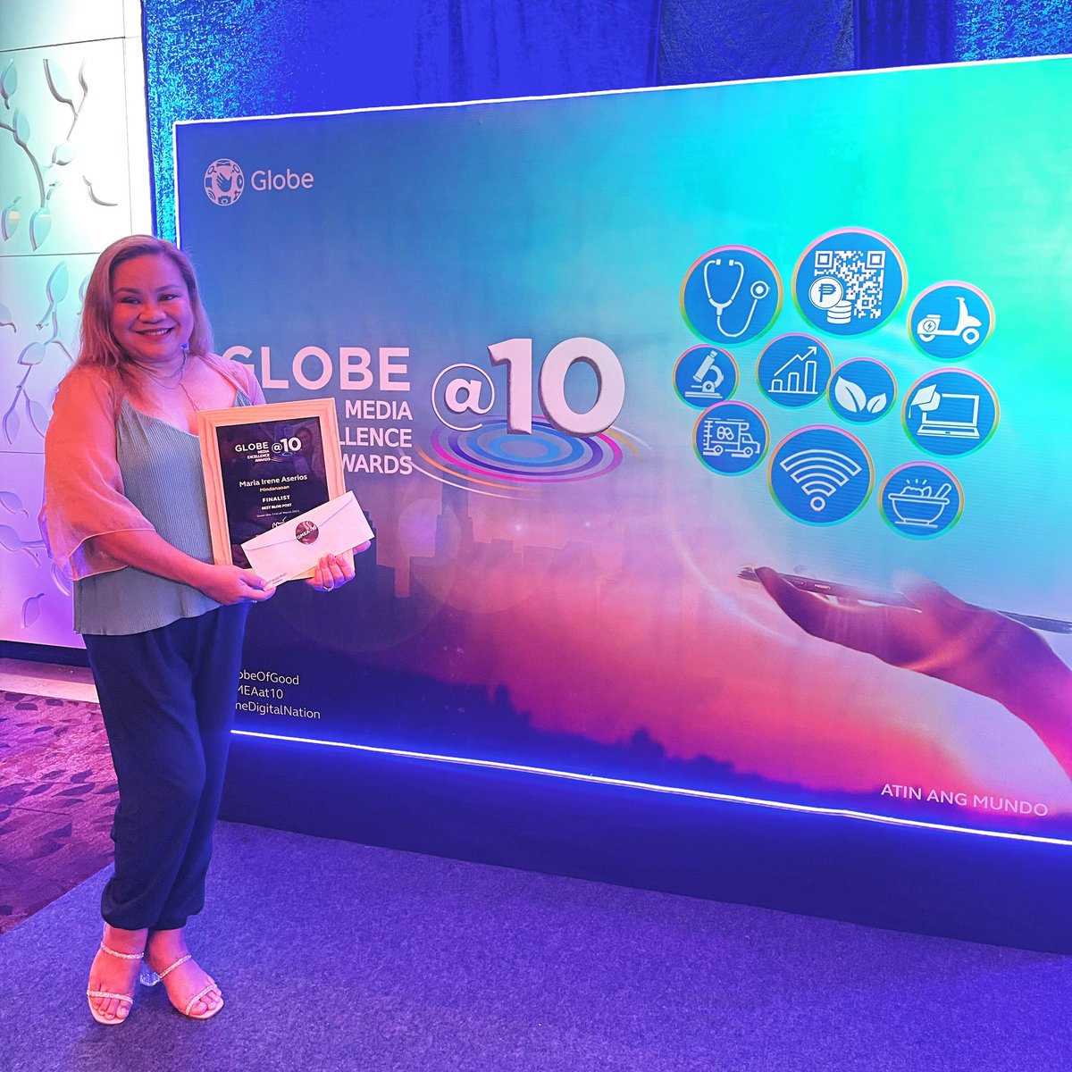 mindanaoan's tweet photo. So this just happened ✨ Won during tonight’s Globe Media Excellence Awards #GMEAat10 🥹🫶🏻 For Digital Storytelling: Best Blog Post award 🥰💜 

Thank you, Lord. 

#mindanaoan #awardwinning #qualitycontent #qualitywork #bestblogger #onedigitalnation #mindanaoblogger https://t.co/PynS44QQpz