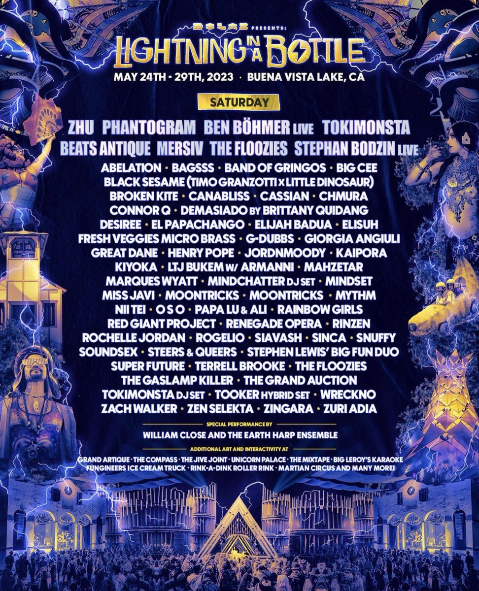 BastetPromotio1's tweet photo. Your daily lineups for @LIBfestival!! 🎉 use our link to secure your tickets today! 👀

🎟️ https://t.co/t3wYx3fUHr 🎟️

#BastetPromotions #LightningInABottle #LightningInABottle2023 #LIB #LIB2023 #LIBFest #LIBFest2023 https://t.co/ULOK2tFhy4