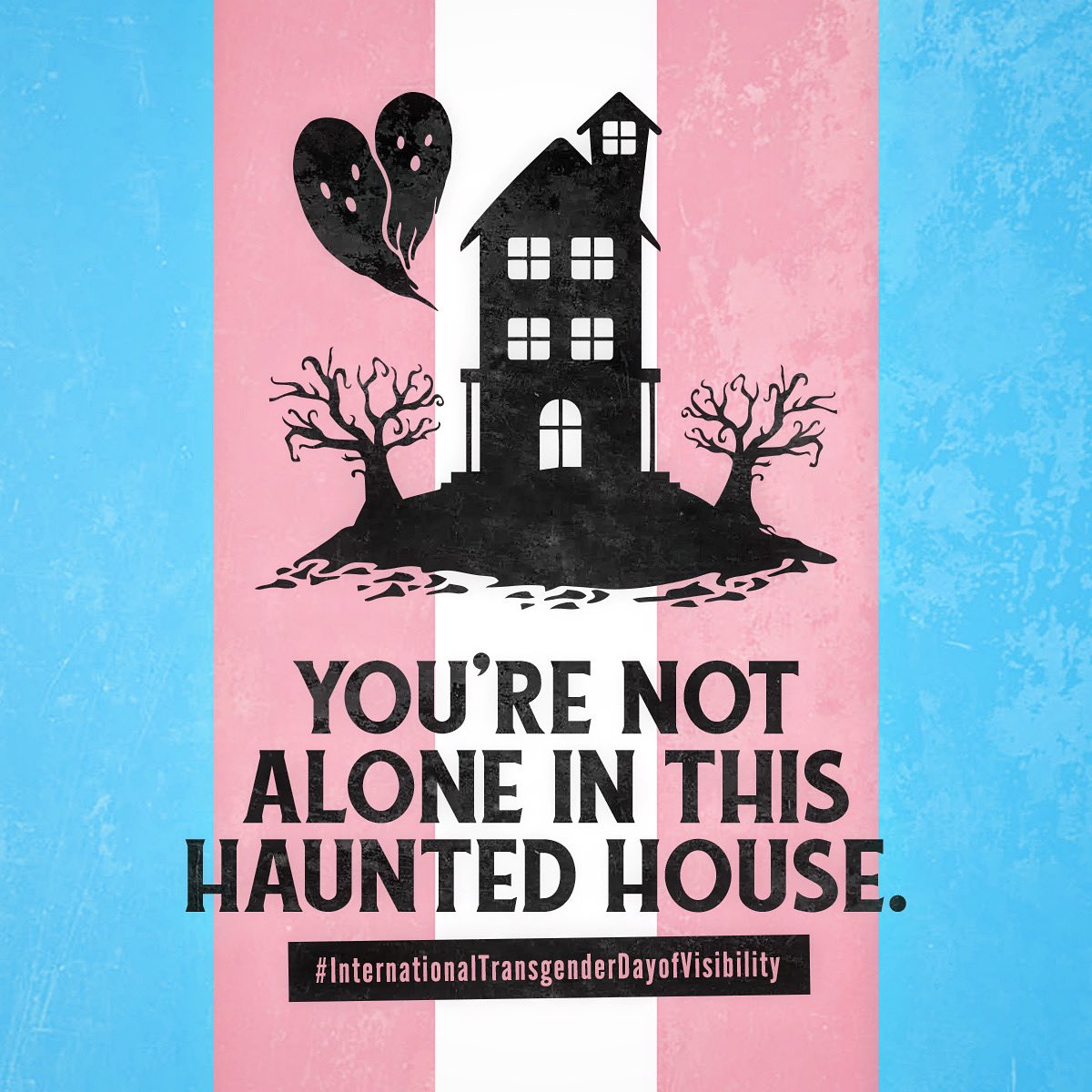 Today we’re celebrating #internationaldayoftransvisibility  and raising our voices to support the transgender members of our horror family and community. You’re not alone in this haunted house 👻🏳️‍⚧️ #transvisibility #HorrorFam