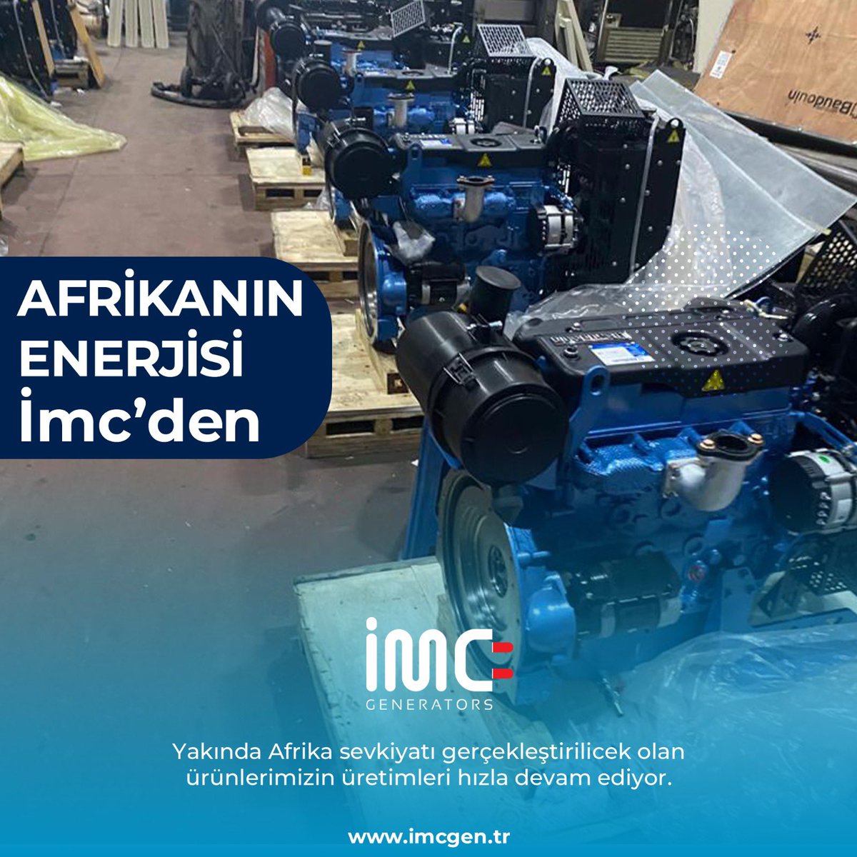 Afrika’nın Enerjisi İMC’den ⚡️

Yakında Afrika sevkiyatı gerçekleştirilecek olan ürünlerimizin üretimleri hızla devam ediyor.

#imcgenerators #kesintisizenerji #jeneratör #afrika #elektrik #enerji