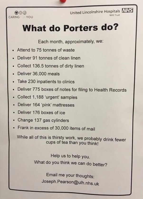 Please RT for all the incredible porters across the NHS.

Services would quite literally grind to a halt without them.

Thank you all 🙏