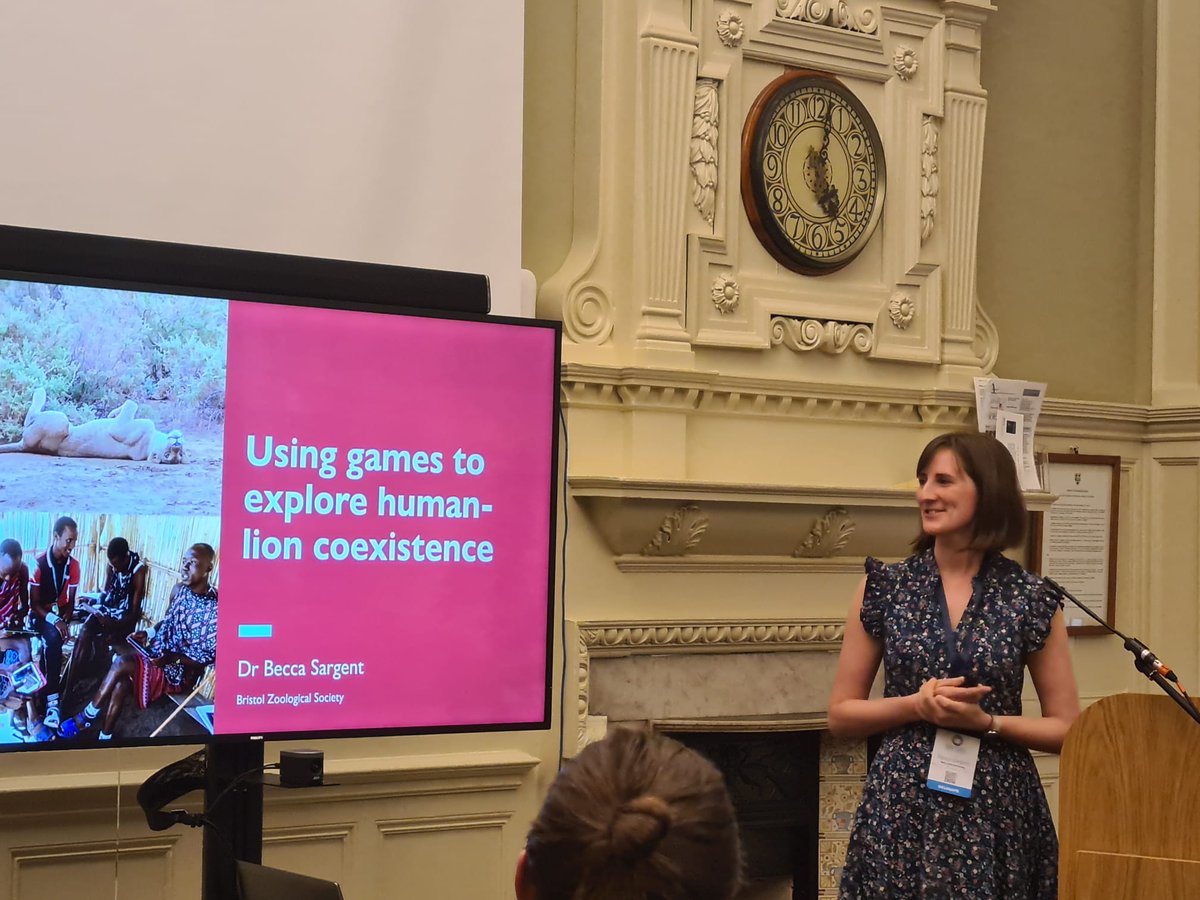 10/ Next up is <a href="/RK_Sargent/">Becca Sargent</a> from @BristolZooGdns who has trailed an experimental game to examine pastoralists' preferences for human-lion coexistence strategies. #HWCC2023