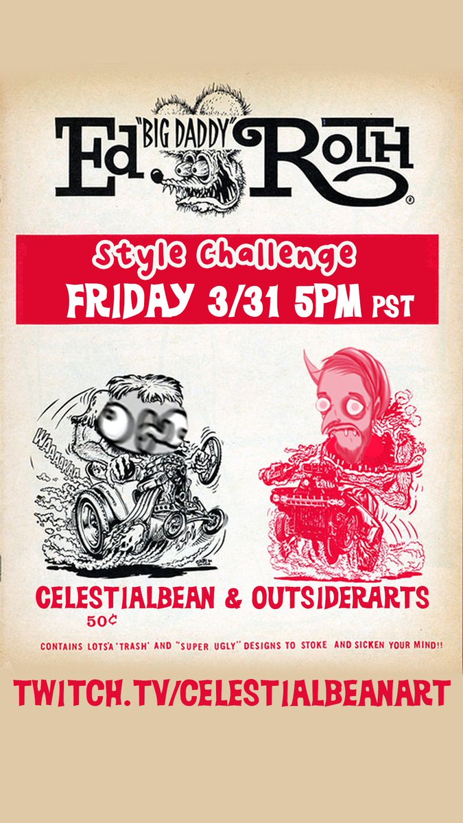 #EdRoth style challenge tonight! Come draw with us!
Twitch.tv/celestialbeana…