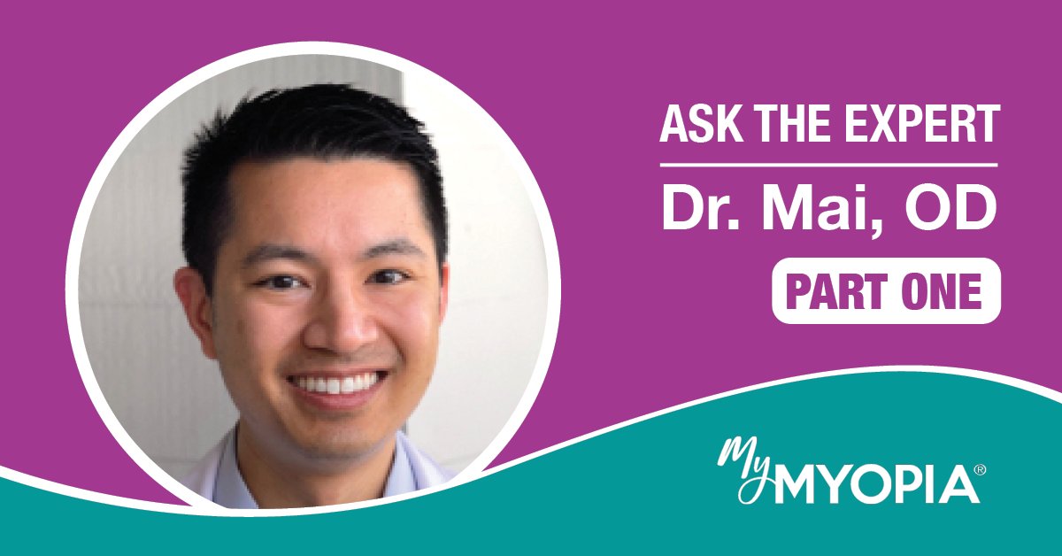 We sit down with Optometrist Dr. Thanh Mai at <a href="/insightvisionoc/">Insight Vision Center Optometry</a>, who shares why children develop myopia, why glasses aren’t enough to show myopia down, and why we want to slow eye growth in kids with myopia. Read more: mymyopia.com/ask-the-expert…
