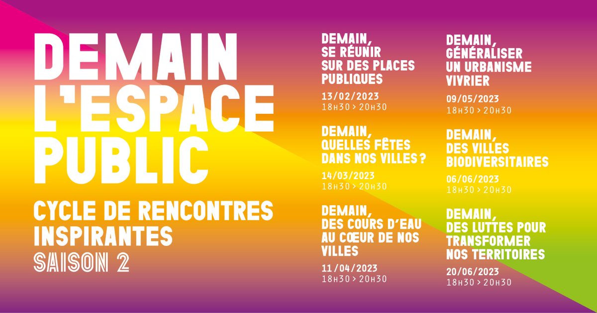 DEMAIN L'ESPACE PUBLIC // Saison 2 !
Un jour par mois, la MAOM, la ZAT Montpellier et TRANS/ZAT proposent un temps de réflexion sur les enjeux de l'espace public et ses transformations par la création artistique et l'urbanisme culturel.

Inscriptions  :  linktr.ee/demainlespacep…