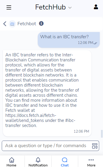 Atari_Buzzk1ll's tweet photo. The #Fetchbot in-wallet digital assistant by @Fetch_ai can even help you learn about Cosmos protocols like #IBC! π
Excited to see the #AIWallet get smarter and provide more in-depth answers in the future πͺ https://t.co/VeXkaai1SU