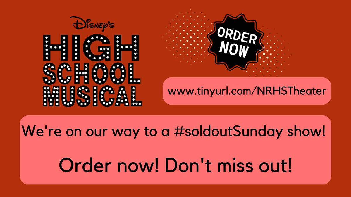 MrsWestNR's tweet photo. We're on our way, folks! Let's see another year of #soldoutSunday! Please support our kids in a big way, and head out to see NRHS's production of High School Musical! https://t.co/jSIU5UBHMz