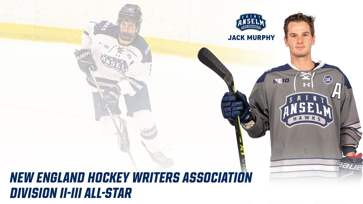 Senior Jack Murphy collected Division II-III All-Star honors from the New England Hockey Writers Association on Friday!

🔗: saintanselmhawks.com/news/2023/3/31…

#HawksSoarHigher #NE10EMBRACE