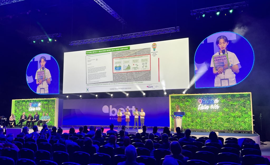 🏆 #Design4SDGs Design Challenge

We’re all immensely proud of our Year 6 Digital Leaders. They stepped out into the huge #Bett2023 arena with real confidence today. Their sustainability project pitch impressed the judges and audience alike.

What a way to end the Spring Term. 👏
