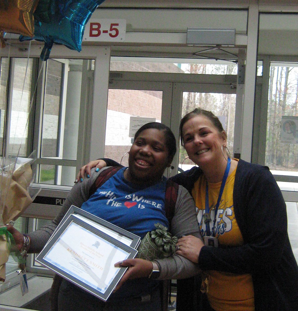 <a href="/HinesSpartans/">Hines Middle School</a> Voted as Hines Support Staff of the Year is Sharon Miller, Cafeteria Manager and Teacher of the Year Kendrett Smith, 8th Gr English Teacher! Congrats!!!  #HinesIsWhereTheHeartIs #NNPSProud