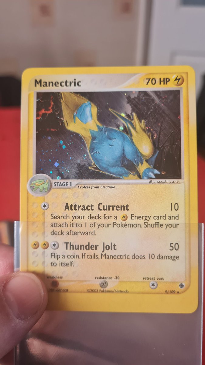 Addz15's tweet photo. #CardOfTheDay
Manectric holo I love this card reminds me of zapdos holos from wotc
#Manectric
#Pokémontcg
#pokmeonday
#exRubyandSapphire https://t.co/lxQRGnMi4n
