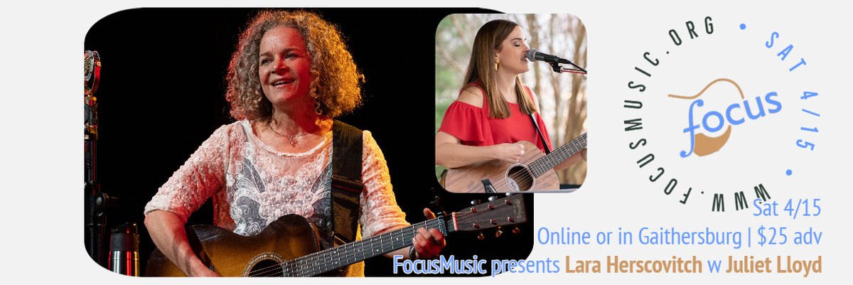 Next at Focus Music - Lara Herscovitch w Juliet Lloyd! Here's a little sample of who's coming to Gaithersburg on Sat the 15th! Tickets and info at focusmusic.org youtu.be/0IWZGu6_7q4