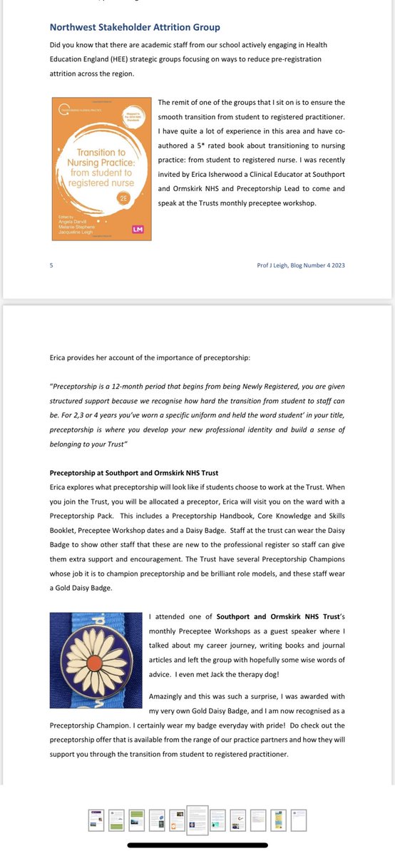 How fantastic to be in <a href="/JackieALeigh/">Professor Jacqueline Leigh</a> blog 🙌 You are an excellent Preceptorship Champion 💙