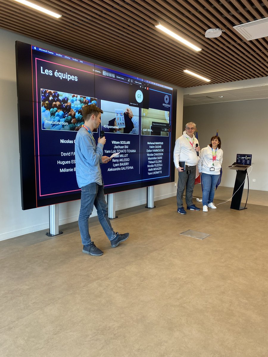 Genopole's tweet photo. C’est parti pour le Hackathon D4GEN ! 🔥
48h de travail attendant les 7 équipes qui participent à notre 2e édition de ce Hackathon !
À vos ordis ! 💻 https://t.co/bquAxIMGzh