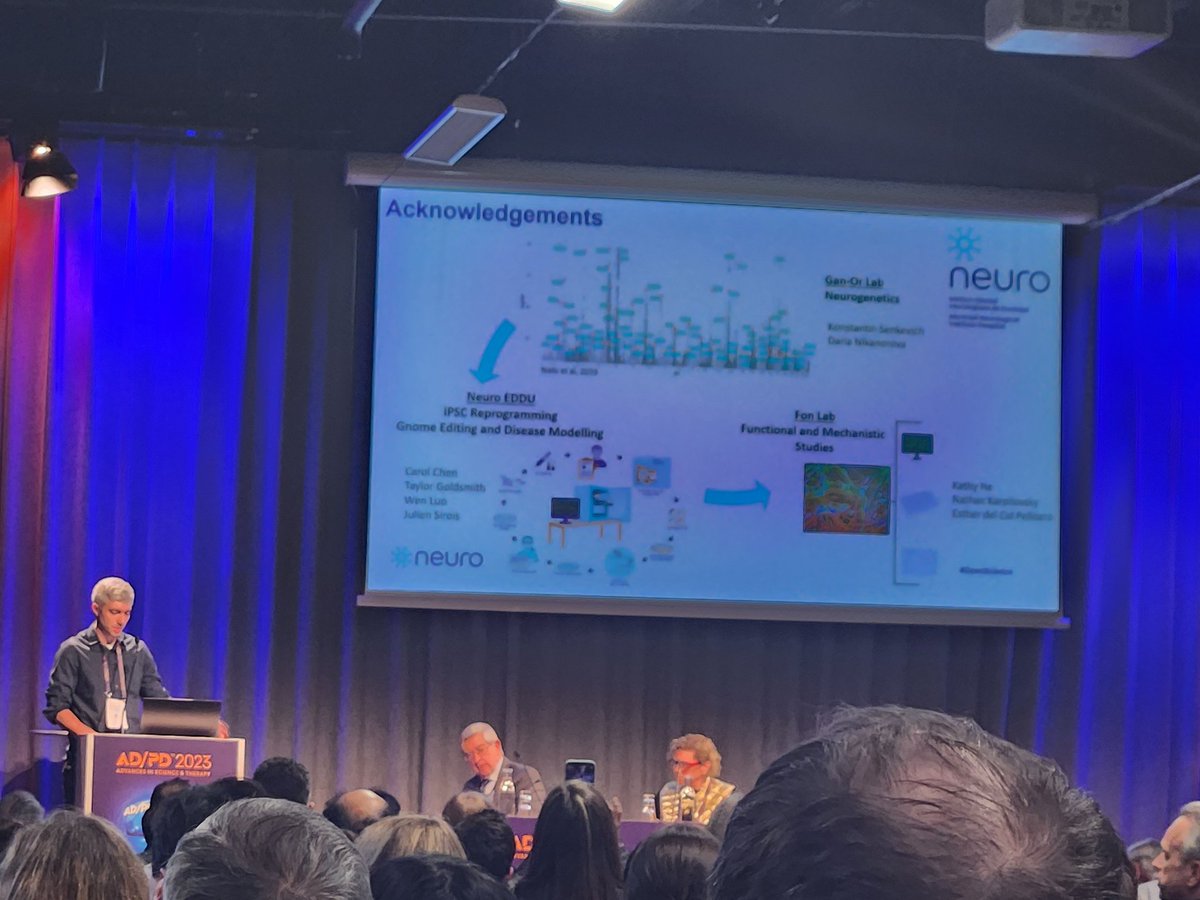 Our super talented postdoc Dr. <a href="/jace_jt/">Jace Jones-Tabah</a> giving his talk at the #adpd23 meeting, looking at CTSB and its effects on lysosomal function, GCase activity and alpha-synuclein. <a href="/TheNeuro_MNI/">The Neuro</a>