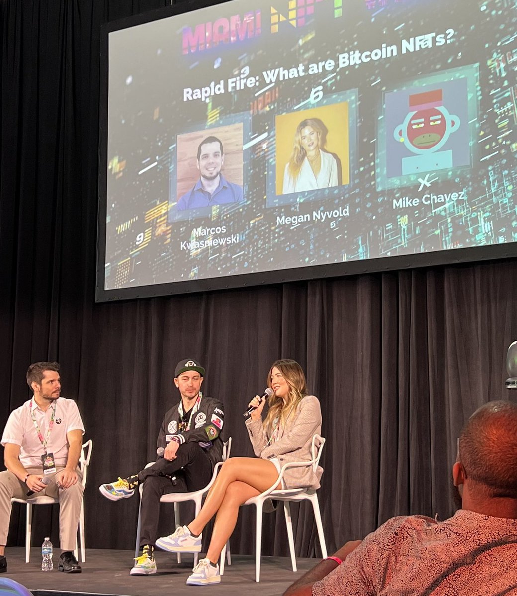 MeganNyvold's tweet image. Was an awesome morning at @MiamiNFTweek with @BingXOfficial!

To me #Ordinals should be less about digital art based #NFTs and more about the possibility of encoding arbitrary data into Bitcoin transactions. Excited to see where we grow from this @rodarmor 🤩