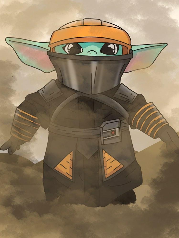 batcap50's tweet photo. Grogu Shand - designed by @tarmatys , painted and assembled by myself, artwork by  @KidCoulson himself.  
@MingNa #starwars #themandalorian #fennecshand https://t.co/pLzD4UXoz9