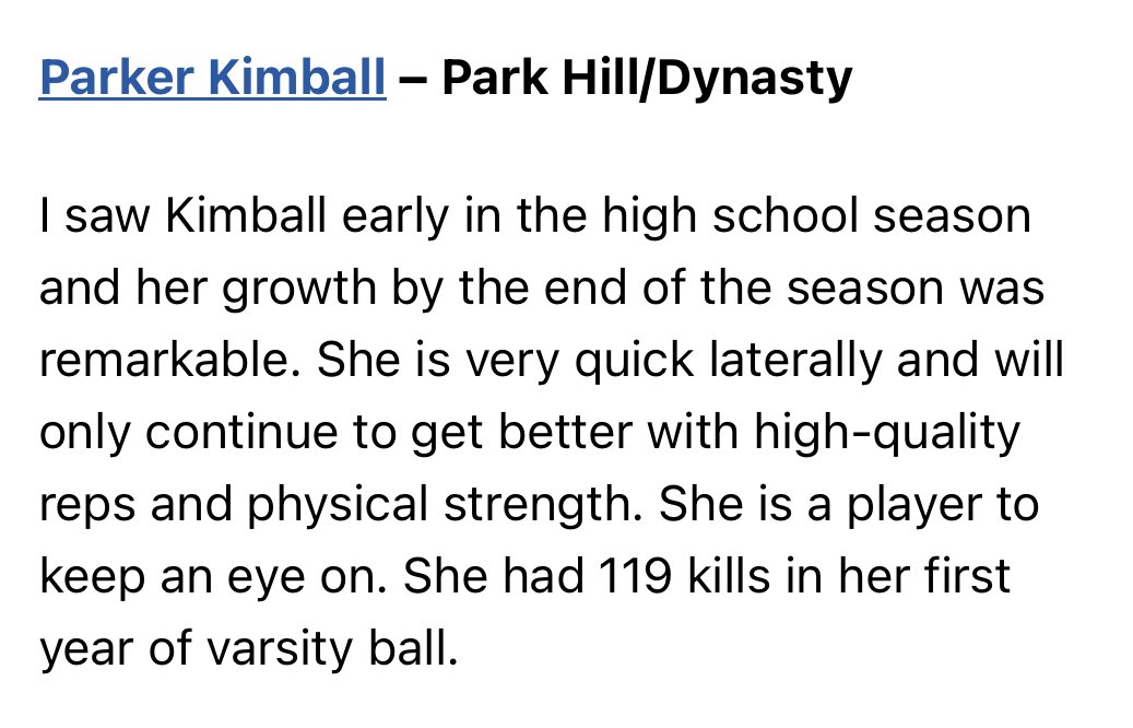 ParkerKimballvb's tweet photo. Thank you Prep Dig Missouri!  What an honor in such a strong class!  Looking forward to Show Me this weekend with my Dynasty 15 Black team!  Playing for that open bid!  Come see us on court 35 in the AM wave! https://t.co/HQlU5hhj3o