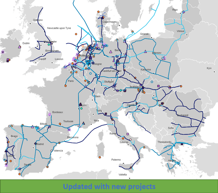 gd4s_eu's tweet photo. Discover the evolution of the EU 🇪🇺 #Hydrogen network with our updated #h2inframap, which includes new infrastructure projects :
👉 #PCI candidate projets,
👉@ECH2A project
& many more ✅
➡️ https://t.co/aSkFFhneQi
#DSOs #H2 #EnergyNews https://t.co/9nqnuGVxap