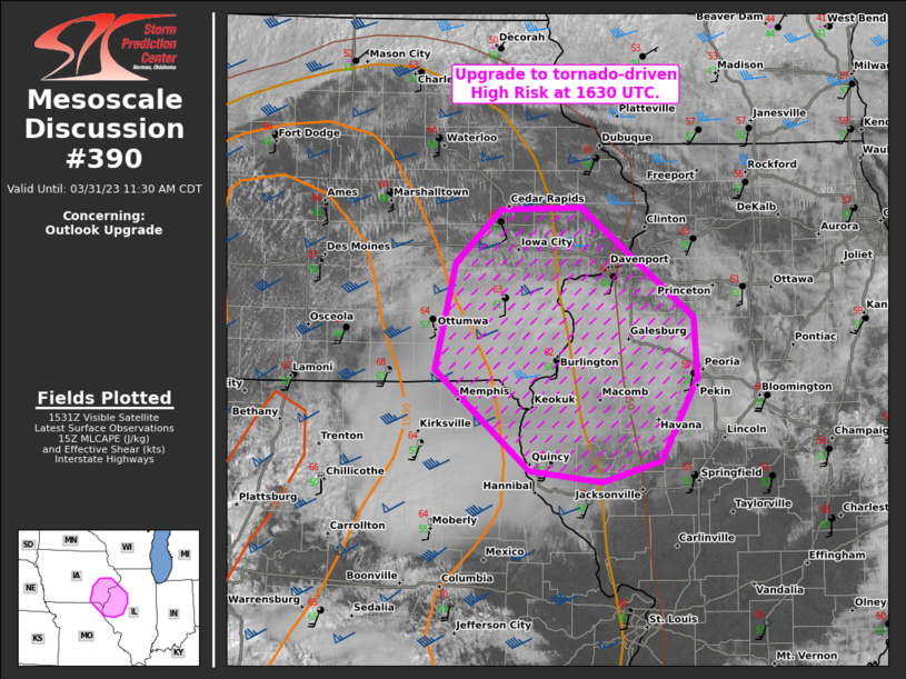 bsteffen's tweet photo. HIGH RISK OF #TORNADOES AND #SEVERE STORMS THIS PM - FIRST HIGH RISK AREA IN TWO YEARS!  More here:  https://t.co/Ir2V5qIsFI https://t.co/J7Mm9pio2w