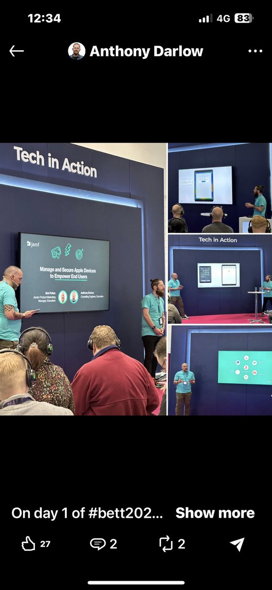 mat6453's tweet photo. Well thatโs a wrap from @JamfSoftware at this years #BettUK been great to meet current customers and future customers and showcase how we can empower the teachers and students to succeed with @AppleEDU. #Jamfteacher #JamfEducator https://t.co/suCR9xahOZ https://t.co/nqb1fldb3X