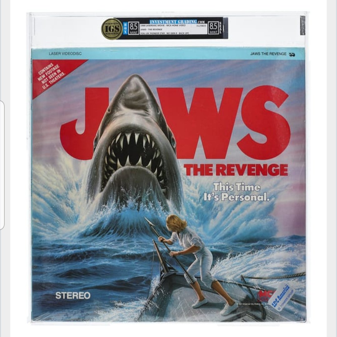 Click to bid 👇
goldin.co/item/1988-jaws…
💿🦈💿

#JAWS #JAWS2 #JAWS3D #JawsTheRevenge #IGS #Goldin #GoldinAuctions #laserdisc #vhs #betamax #horror #shark #sharkmovie #movie #thriller #LorraineGary #LanceGuest #sequel #universalpictures #greatwhiteshark