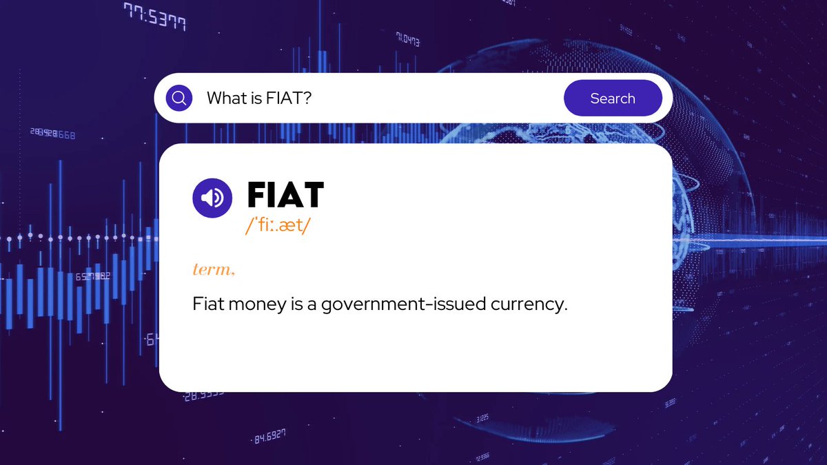 fntcrypto_io's tweet photo. Fiat currencies, such as #USD and #Euro, are government-issued #currencies which are not backed by any physical commodity such as gold and silver. Its #value solely relies on the trust in the issuing authority or government.
#FNTToken #Finance #Dictionary #Fiat https://t.co/pvS95tAvxm