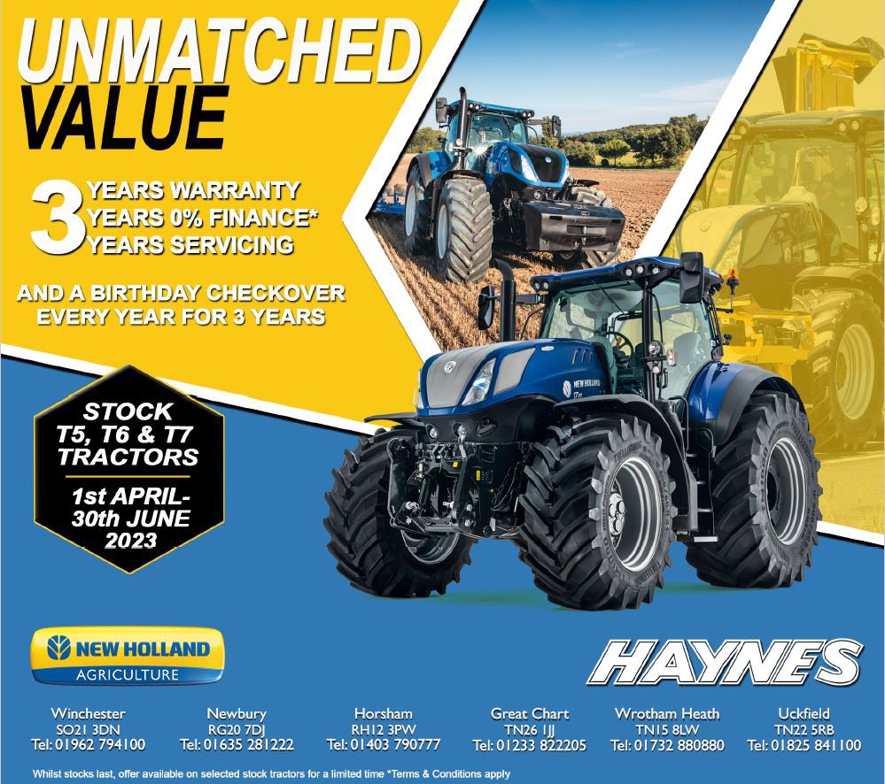 Cost controlling offers on stock New Holland tractors from Haynes. 
@NHAG_UKandROI