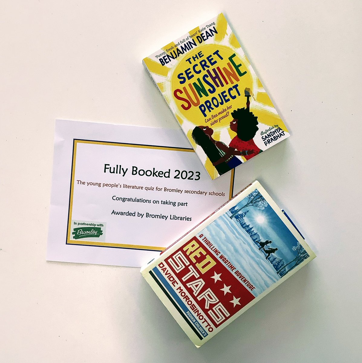 Our Year 8 Fully Booked Team took part in the Bromley Libraries Quiz last Friday! They enjoyed Red Stars by David Morosinotto in preparation for taking part and were awarded a certificate and book, which they donated to the Lower Library #libraryquiz #teenreads #schoollibraries